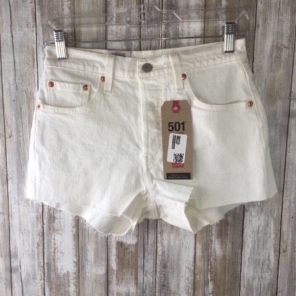 NWT Levi’s 501 White High Rise Shorts - Picture 6 of 9